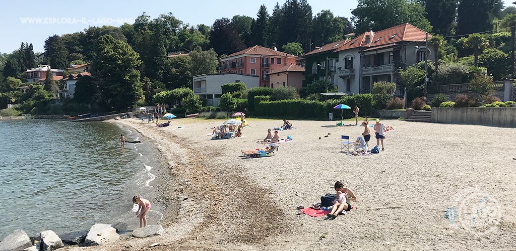Spiaggia di Reno a Leggiuno sul Lago Maggiore